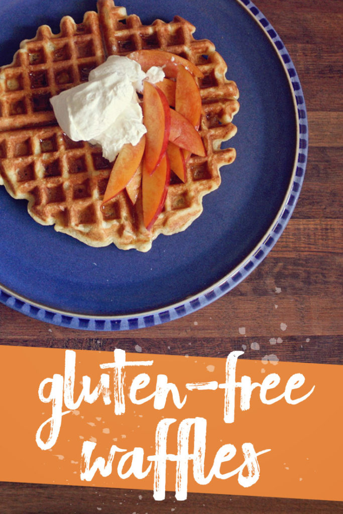 Gluten-Free Waffles with Sliced Nectarine and Whipped Cream